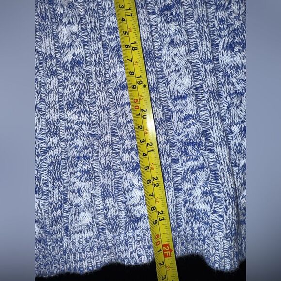 Cotton Country by Parkhurst Blue & White 100% cotton zip up sweater size M EUC - Picture 6 of 6